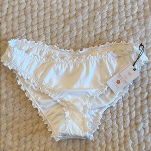 Shade & Shore White Ruffle Swim Bottom
